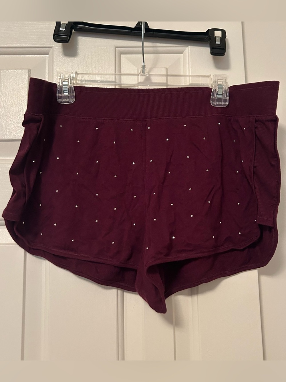 Victoria's Secret Elastic Burgundy Stud Pajama Lounge Shorts Women's Size XL